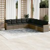 vidaXL 9 Piece Patio Sofa Set with Cushions - Gray Without Table - 2 of 4
