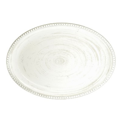 Photo 1 of Zak Designs French Country House Melamine Oval Serving Platter, Durable and BPA Free (16 inches, Lavage Oyster)