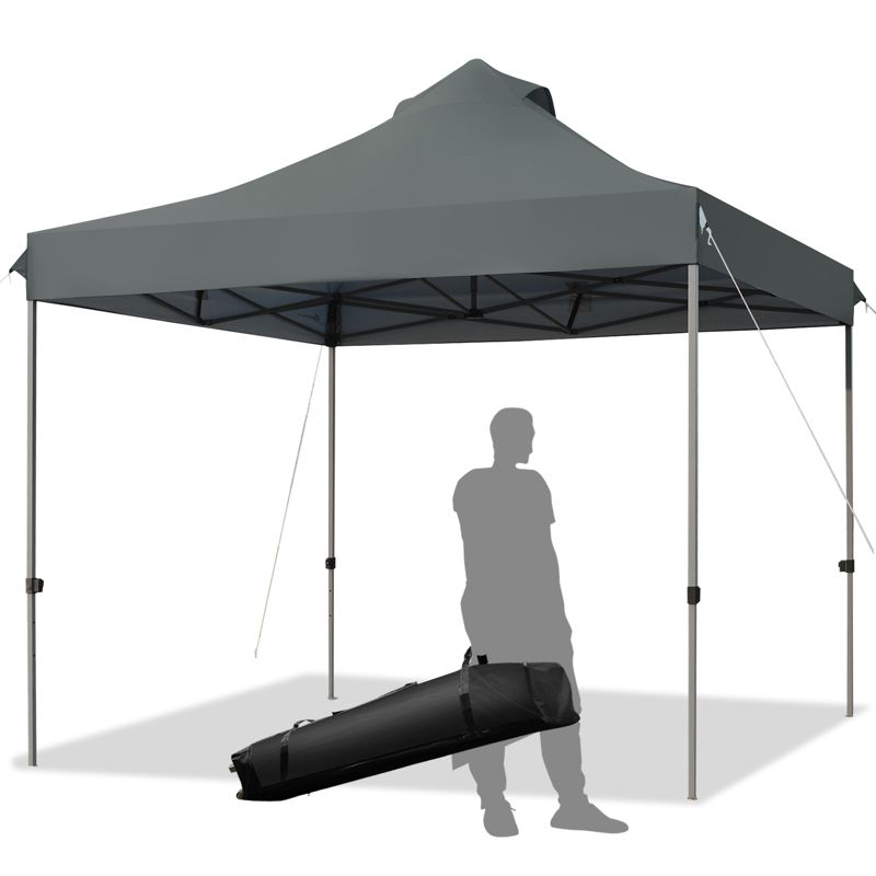 Tangkula 10' x 10' Pop Up Canopy Tent Easy Set-up Outdoor Tent Commercial Instant Shelter w/ 3 Adjustable Heights Blue/Grey/White, 5 of 11