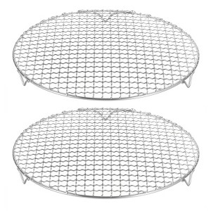 Unique Bargains Stainless Steel Round Cross Wire Barbecue Grill with Legs - 1 of 4