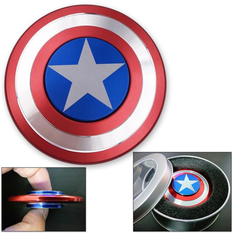 Edgework Imports Captain America Shield Aluminum Fidget Spinner, 2 of 4