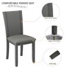 MAYEERTY Set of 4 Wooden Dining Chairs, Padded Upholstered Seat, Dining Room Living Room Kitchen, Grey - 4 of 4