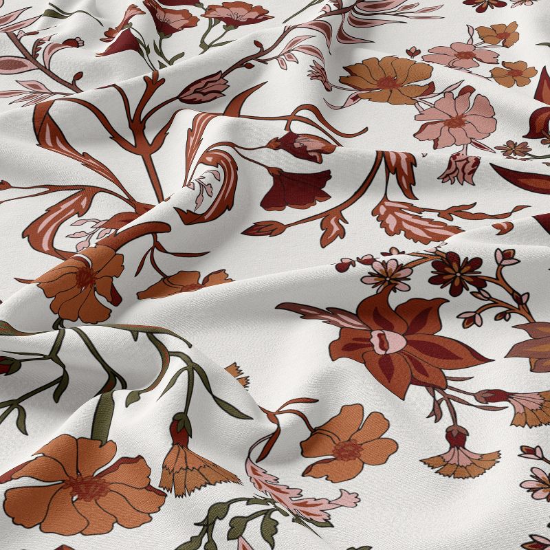 Sweet Jojo Designs King Duvet Cover and Shams Set Boho Floral Wildflower Ivory Orange 3pc, 3 of 7