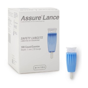 Assure Low Flow Safety Lancet 28 Gauge Needle 1.0 mm Depth 1 Box(s), 100 /Box - 1 of 3
