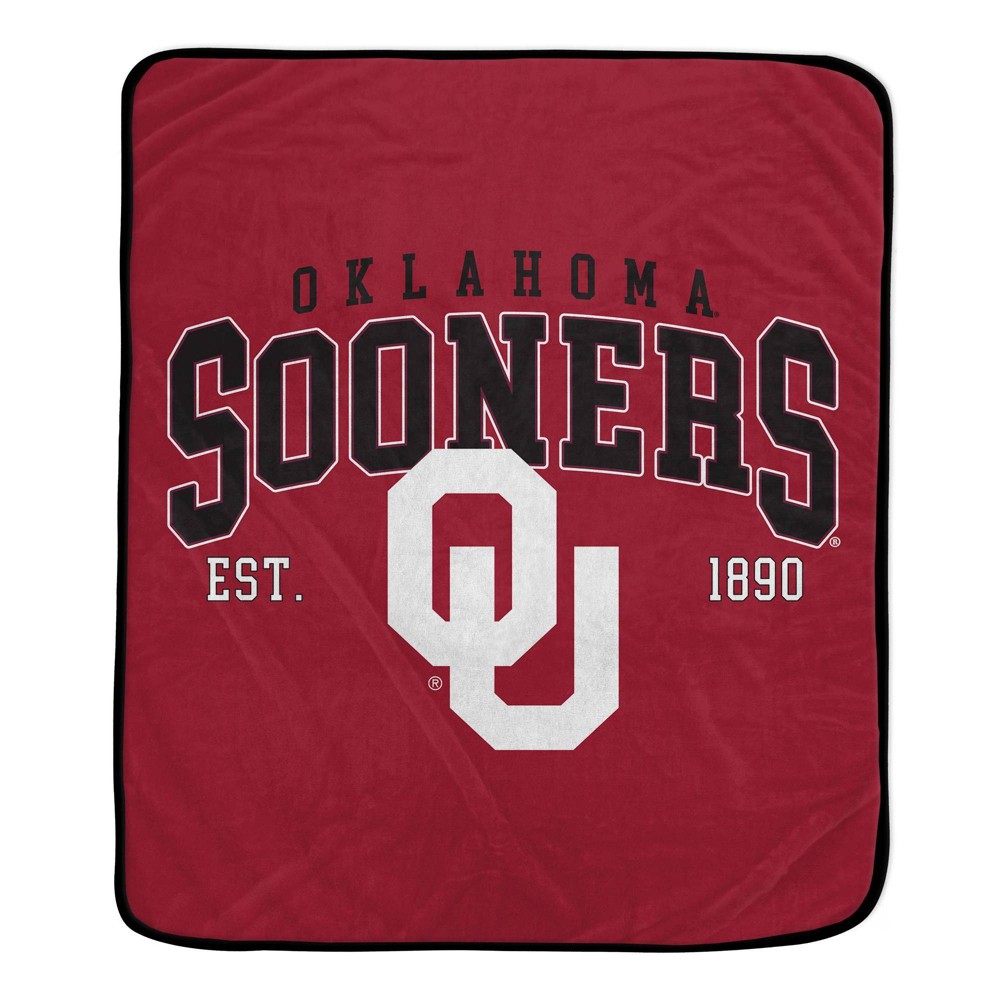 Photos - Duvet NCAA Oklahoma Sooners Vintage Arch Block Flannel Fleece Blanket