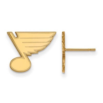 Black Bow Jewelry 10k Yellow Gold St. Louis Blues NHL Stud Earrings