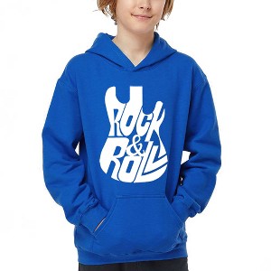 LA Pop Art Rock And Roll Guitar - Boy's Word Art Hooded Sweatshirt - 1 of 4