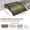 Yescom 2Pcs 40"X40" Window Patio Awning Door Canopy Polycarbonate Anti-UV50+ Cover Outdoor Rain Snow Protection Brown Brown Board & Black Bracket - 2 of 4