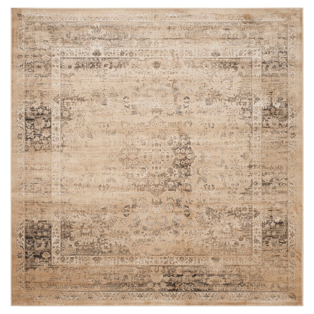 Simon Vintage Inspired Rug - Beige (6'x6') - Safavieh