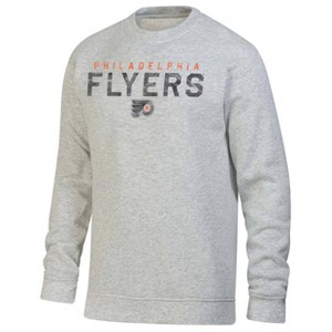 NHL Philadelphia Flyers Men's Long Sleeve Ash Gray Crew Neck Fleece Hooded Sweatshirt - 1 of 3
