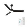 Wanze of Ocean 52 in. Smart Indoor Black App&Remote Remote Downrod Mount Ceiling Fan with 3-Colors Dimmable LED Light and 2 Downrods - 2 of 4