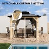 10x10 FT Gazebo with Double Galvanized Steel Roof, Heavy Duty Wood Frame Construction for Backyard Patio Garden, All Weather Protection Easy Assembly - 3 of 4