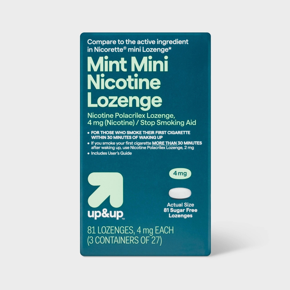 Nicotine 4mg Mini Lozenge Stop Smoking Aid - Mint - 81ct - up &#38; up&#8482;