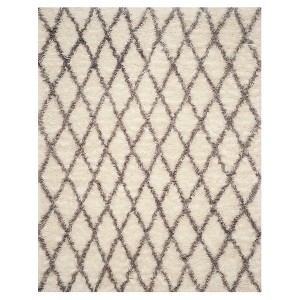 Ivory/Gray Abstract Loomed Area Rug - (8