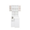 Lyngins L-Shaped Computer Desk with Storage, Tiered Open Shelf, 4 Cabinets + 1 Drawer, Home Office Desk/Corner Desk/Hutch Desk for Study Room/Bedroom - 4 of 4