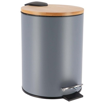 Evideco French Home Goods Stylish Trash Can with Bamboo Lid and Pedal, 2.5L Capacity