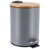 Evideco French Home Goods Stylish Trash Can with Bamboo Lid and Pedal, 2.5L Capacity - 2 of 4