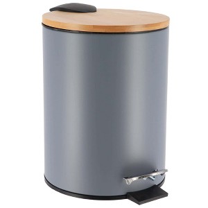 Evideco French Home Goods Stylish Trash Can with Bamboo Lid and Pedal, 2.5L Capacity - 1 of 4