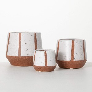 Sullivans 5.25", 4.25" & 3" Modern Ceramic Planter Set of 3 - 1 of 3