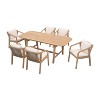 Christopher Knight Home Olcott 7 Piece Outdoor Acacia Wood Dining Set with Expandable Table and Rope Woven Armchairs - 2 of 4