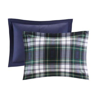 Navy Plaid Twin Down Alternative Microfiber Comforter Set