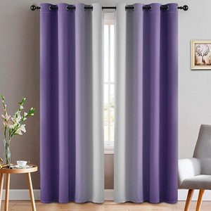 Yakamok Greyish White and Lavender Purple Ombre Curtains(52x84 Inch, 2 Panels) - 1 of 1