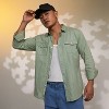 Campus Sutra Men Men's Olive Green Solid Utility Shirt - 2 of 4