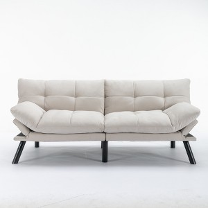2-Seater Convertible Folding Modern Sofa Bed with Adjustable Armrest & Backrest and Soft Smooth Cover - 1 of 4