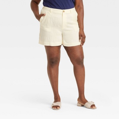 Women's High-Rise Flat-Front Chino Shorts - A New Day™