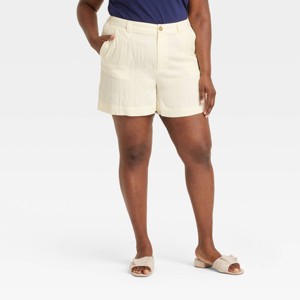 Women's High-Rise Flat-Front Chino Shorts - A New Day™ - 1 of 3