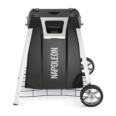 Napoleon TravelQ Rolling Portable Wheeled Stand Cart and Shelf Kit for PRO285 Portable Gas Grill, Black