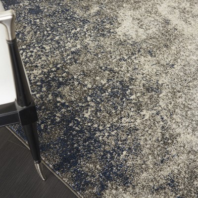 Charcoal Ivory Abstract Synthetic 45x69 Medium Area Rug