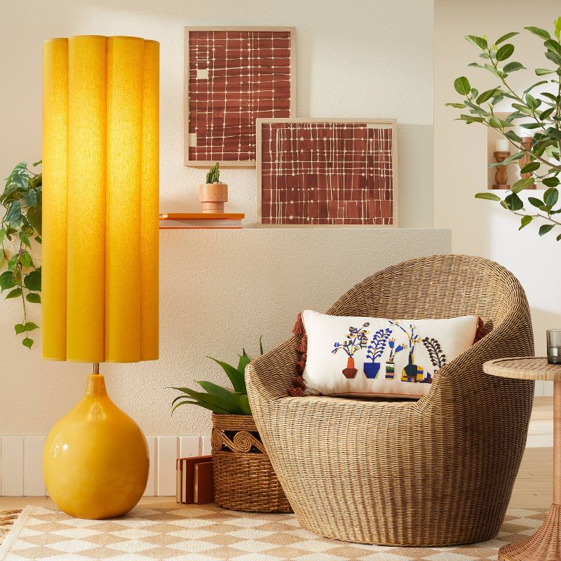 Floor Lamp Yellow Ceramic with Elongated Shade (Includes LED Light Bulb) - Opalhouse&#8482; designed with Jungalow&#8482;, 3 of 10