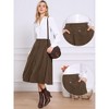 INSPIRE CHIC Women's Corduroy Button Front High Waist A-line Midi Skirt - 2 of 4