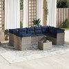 vidaXL 10 Piece Patio Sofa Set with Cushions Poly Rattan - Beige and Gray With Table - 2 of 4