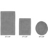 Edge Bath Rug 100% Premium Cotton Ultra-Soft Water Absorbent Tufted Solid Reversible 3 Piece Bathroom Rug Set for Machine Washable Bathmat - 2 of 4