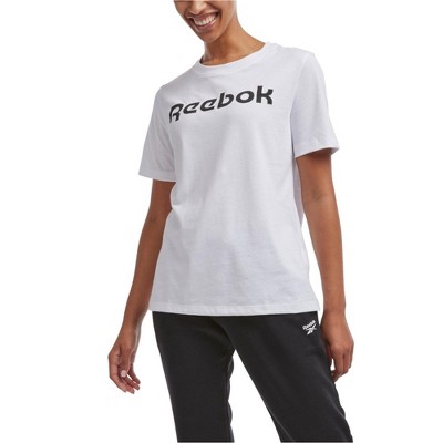 Reebok Womens Solid, Logo Basic T-Shirt