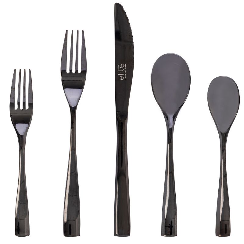 Gibson Home Holland Road 20 Piece Black Stainless Steel Flatware Set, 1 of 5