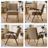 FONTOI Pattern Colorful ArmChair with Soft Padded, Upholstered Reading Chair for Living Room, Bedroom, Cream&Brown, 20"*20"*20" - 4 of 4