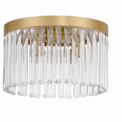 Emory Modern Gold 4-Light Flush Mount with Glass Crystals