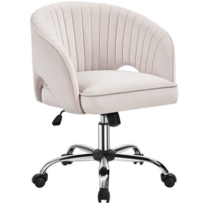 Yaheetech Rolling Office Chair Armchair with Tufted Barrel