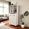 Buffet Cabinet with Hutch - Modern Farmhouse Kitchen Storage Sideboard with 2 Drawers & Barn Doors, Coffee Bar Station or Liquor Cabinet - 2 of 4