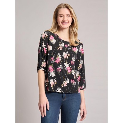 Jones New York Printed Puff Sleeve Top