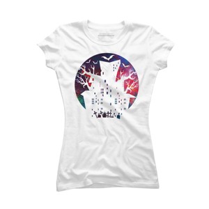 Junior's Design By Humans Halloween home By durungkapok T-Shirt - 1 of 3
