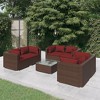 vidaXL Garden Lounge Set Brown PE rattan Medium Removable Covers - 2 of 4