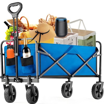 Musment Folding Wagon Heavy Duty,Foldable Utility Cart with Wheels, Camping & Shopping, Heavy Duty Utility Wagon