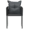 vidaXL Set of 6 Outdoor Dining Chairs - Poly Rattan Patio Furniture with Pillows - Black - Weather Resistant - Easy to Clean - Lightweight - 3 of 4
