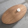 Maliang 43.7" L Modern Coffee Table, Ellipse Coffee Table for Living Room,Oval Small Coffee Table with Sturdy Pedestal - 3 of 4