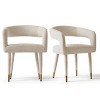 Modern Upholstered Dining Chairs Set of 2, Cushioned Seat with Armrest, Metal Legs, Dining Room and Kitchen Chairs-Maison Boucle - 2 of 4