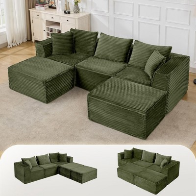 Modular Sectional Sofa,Modern Cloud Sectional Couch with Deep Seat, Boneless Couch with Chaise for Living Room Apartments Bedroom